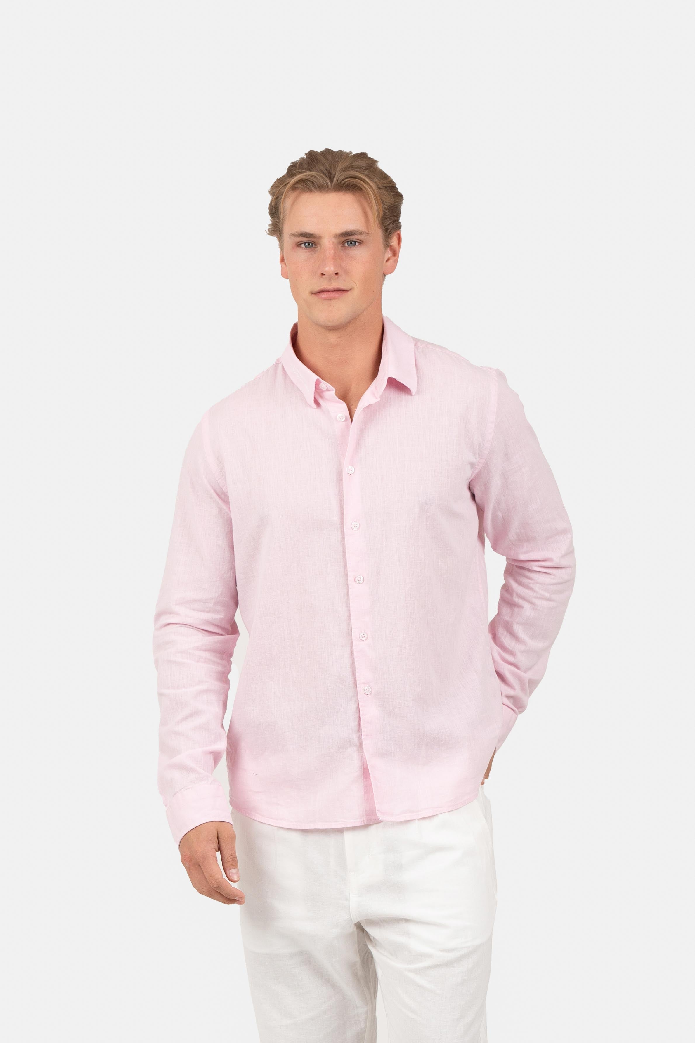 Langærmet Hørskjorte Rosé | Skagen-clothing.dk